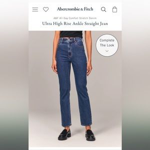 Ultra high rise ankle straight jean Abercrombie and Finch size 31